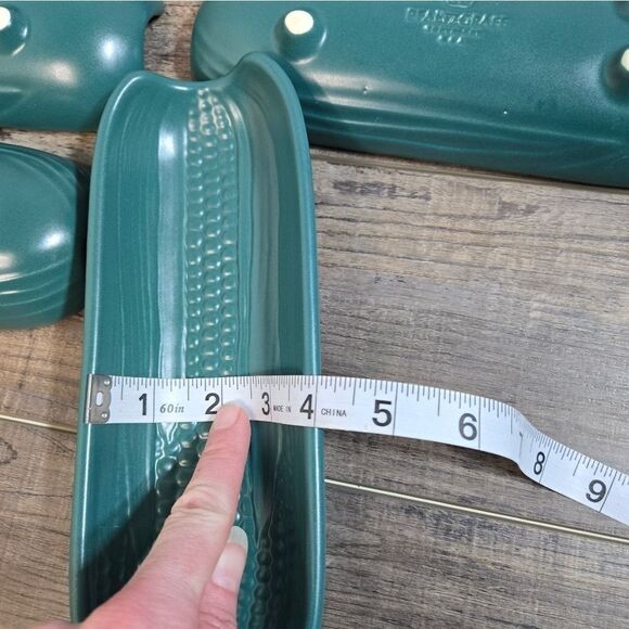 Vintage Pfaltzgraff corn cob dish dark green 6 total stackable - Picture 7 of 8